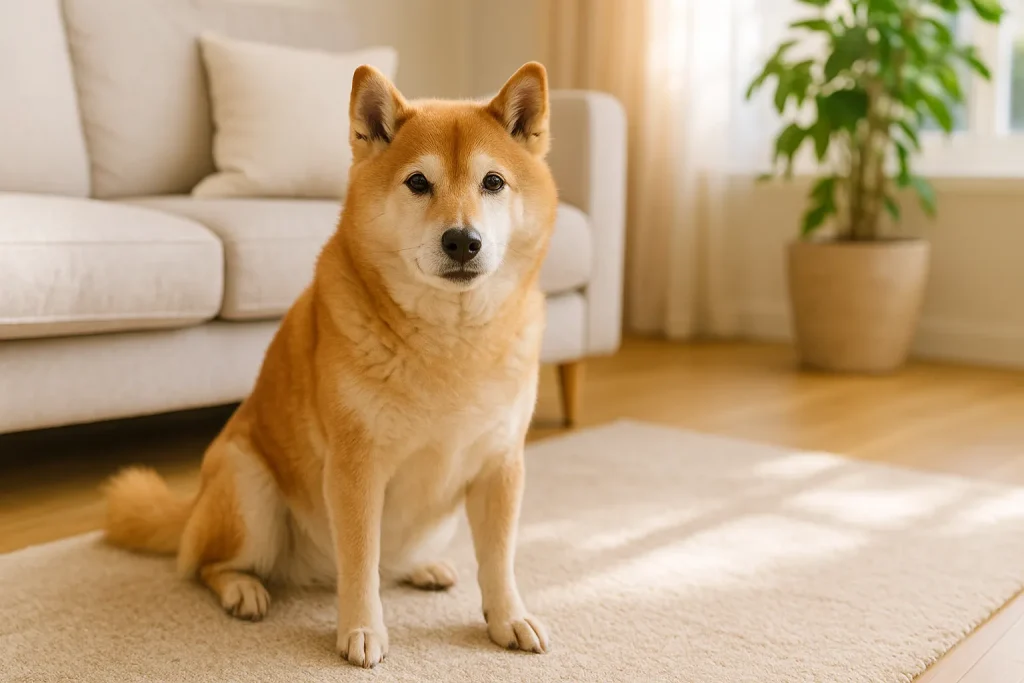 シニア犬が穏やかに過ごす室内の様子