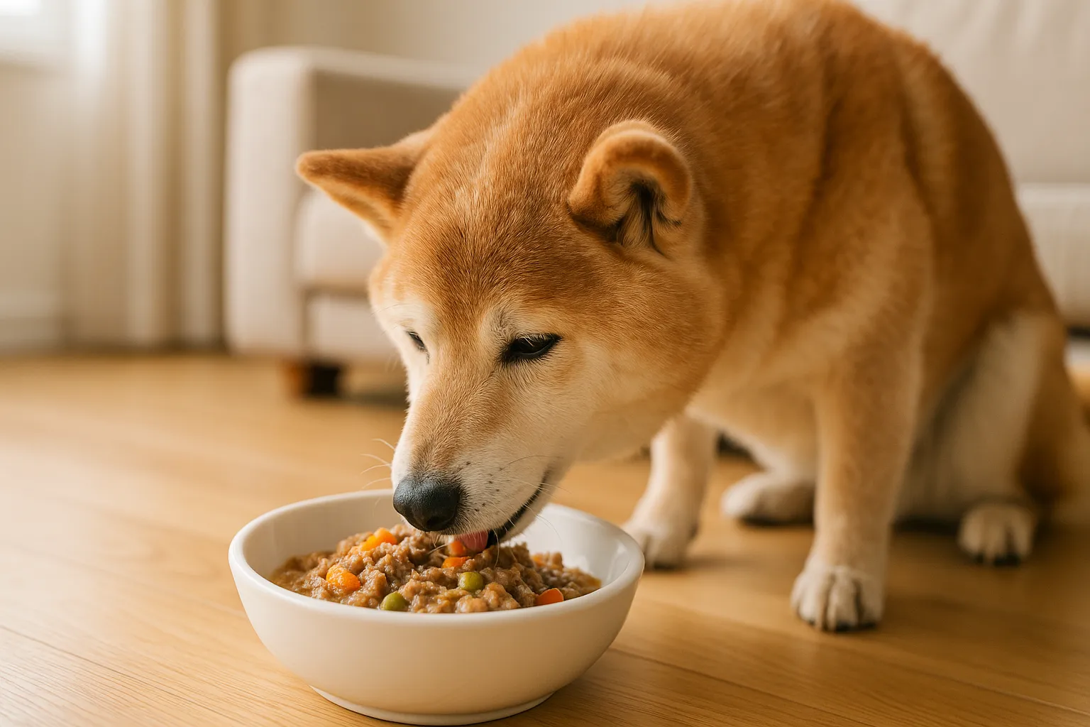 シニア犬のごはん風景