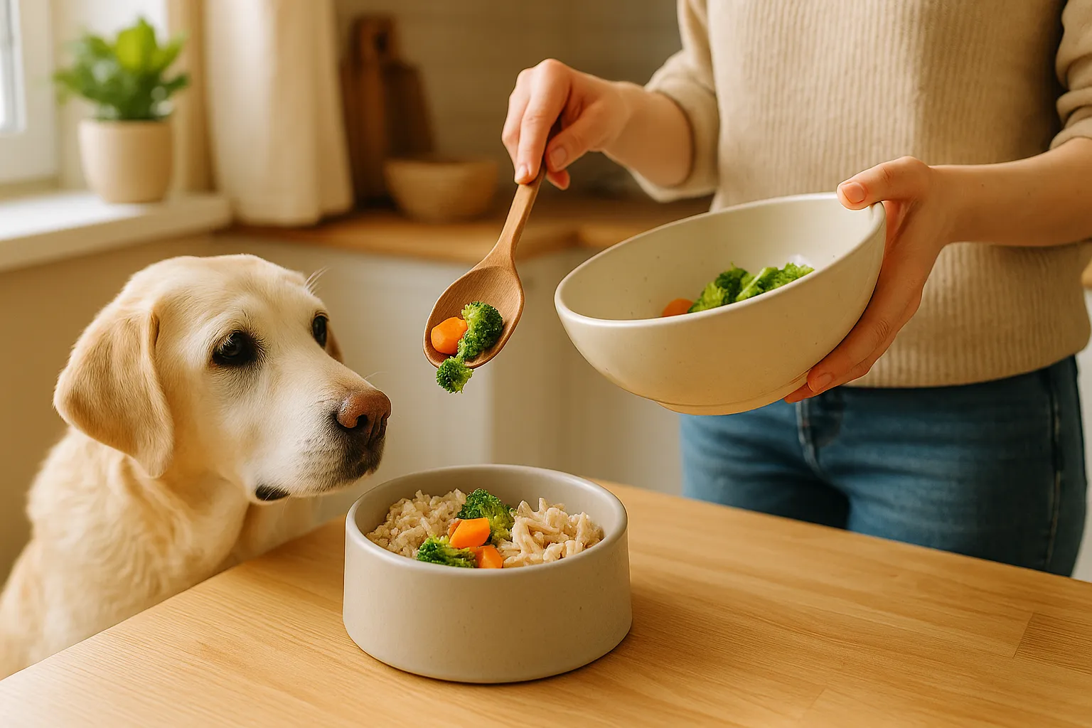 老犬のごはん準備中のイメージ