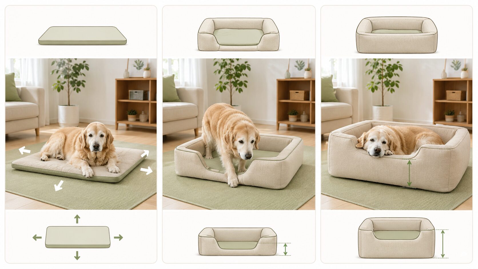 老犬用ベッドのフラット型と囲い付きタイプの違い