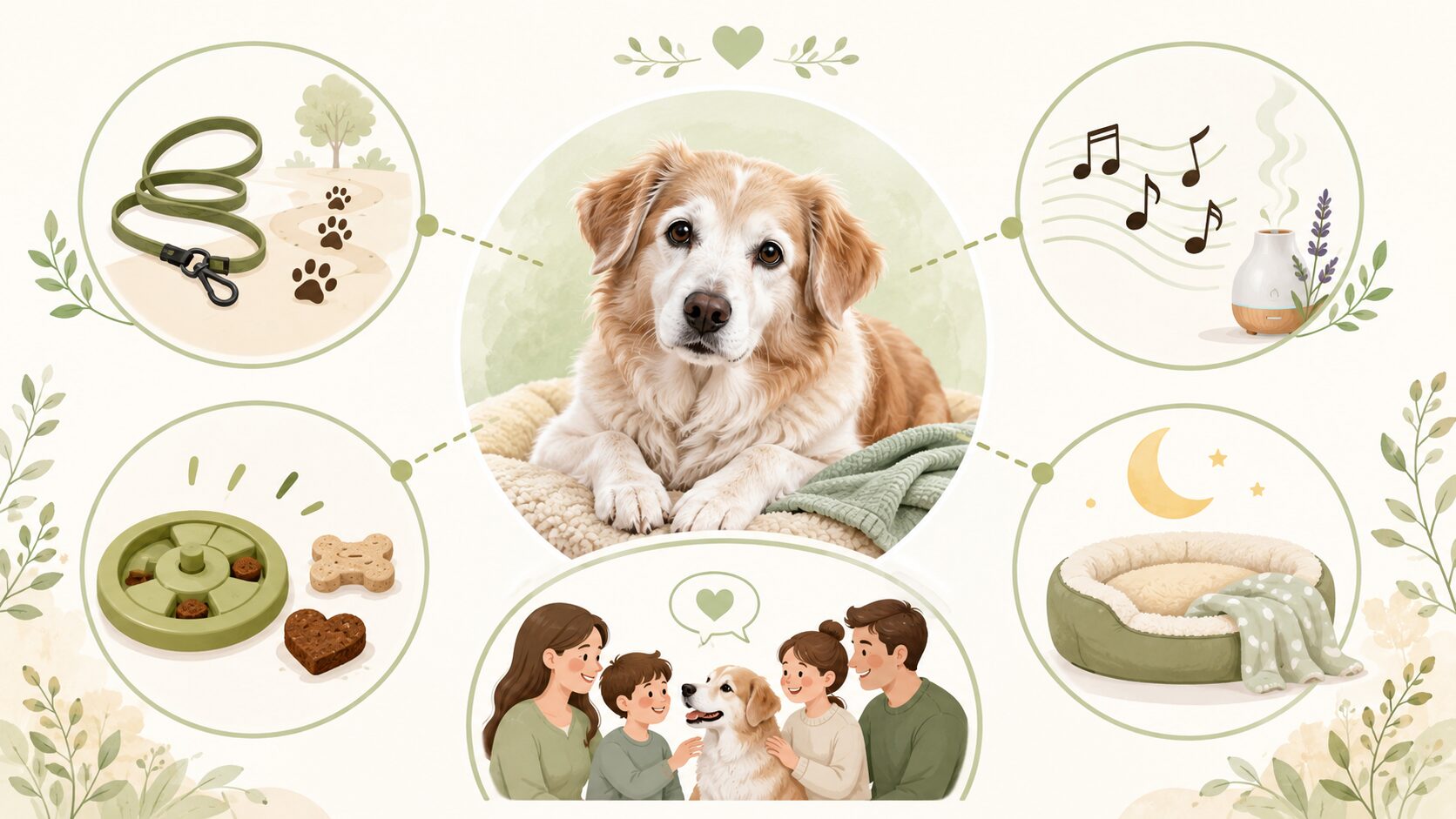 シニア犬の認知症ケアとして取り入れやすい日常習慣をまとめた図解