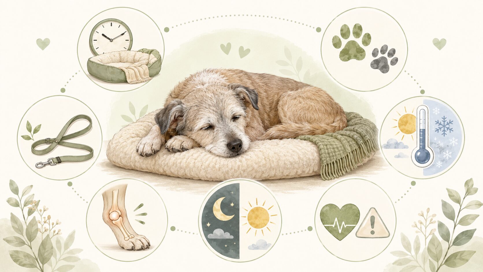 老犬が寝てばかりになる主な理由をまとめた図解