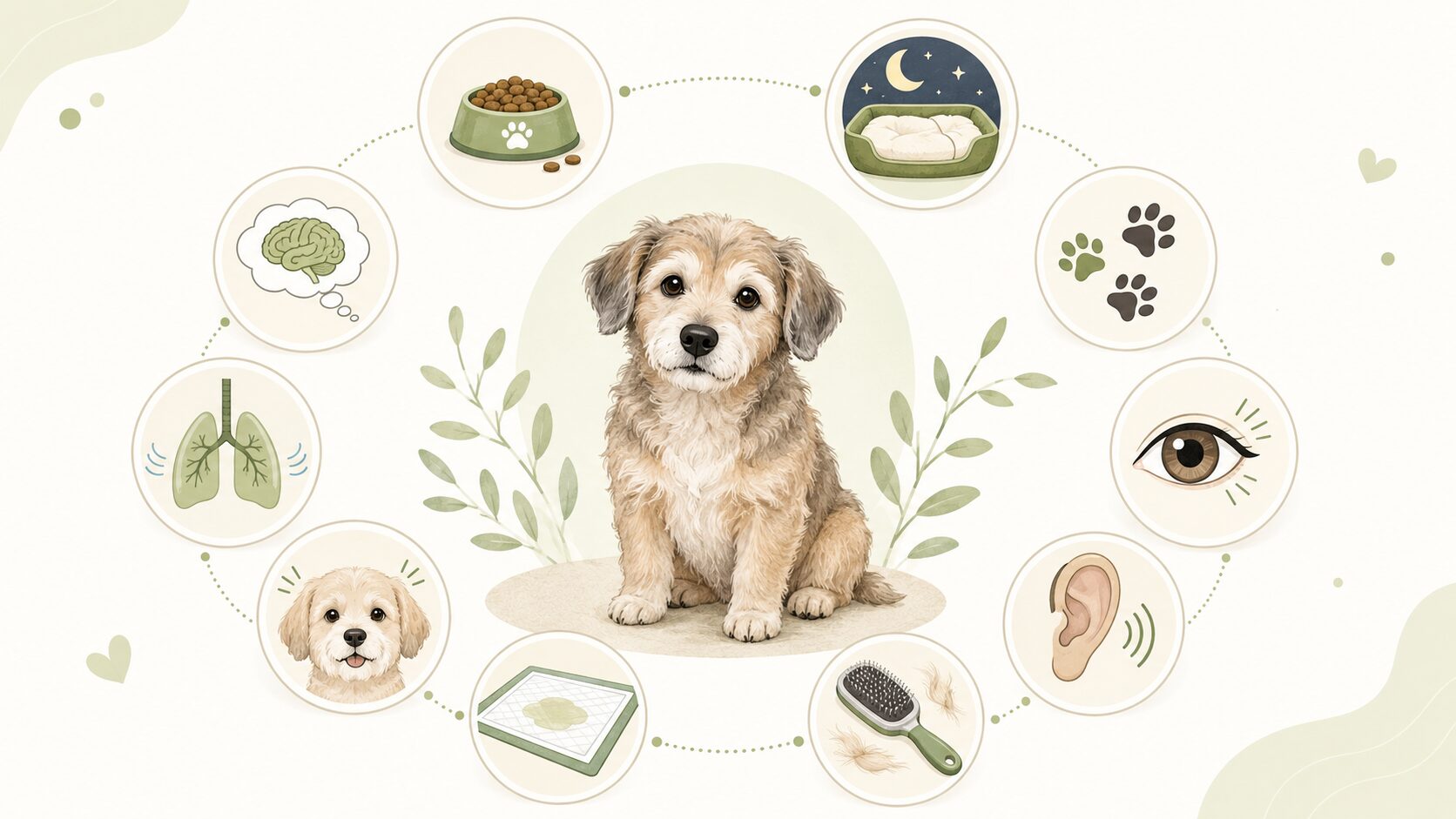 高齢犬に出やすい症状や老化サインをまとめた図解