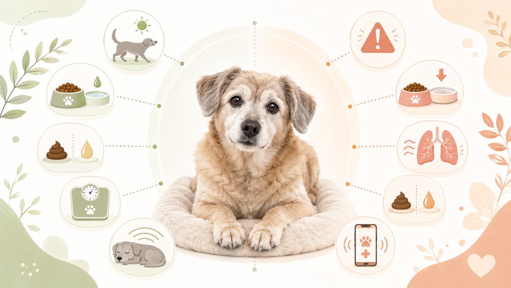 高齢犬の老化サインと病気のサインの違いを見極めるための図解