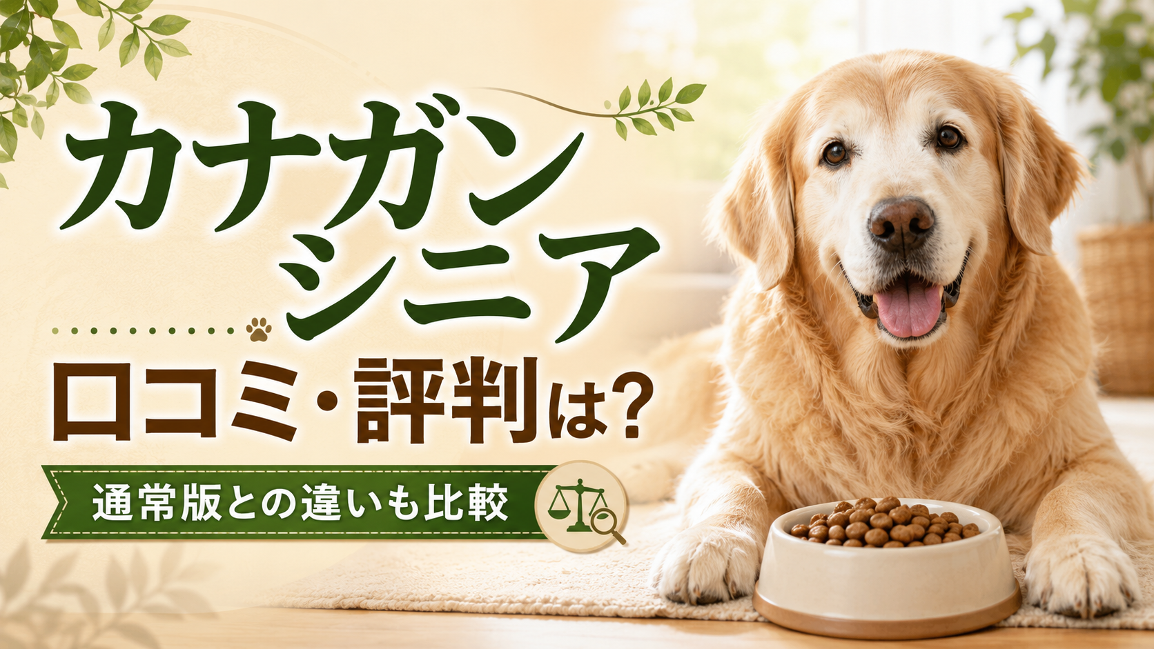 カナガン シニアの口コミ・評判と通常版との違いを解説する記事のアイキャッチ画像